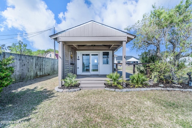 111 Waterway Ct, Aydlett, NC 27916 - exterior space featuring fence and a front lawn