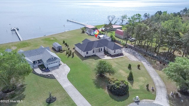 111 Waterway Ct, Aydlett, NC 27916 - birds eye view of property featuring a water view