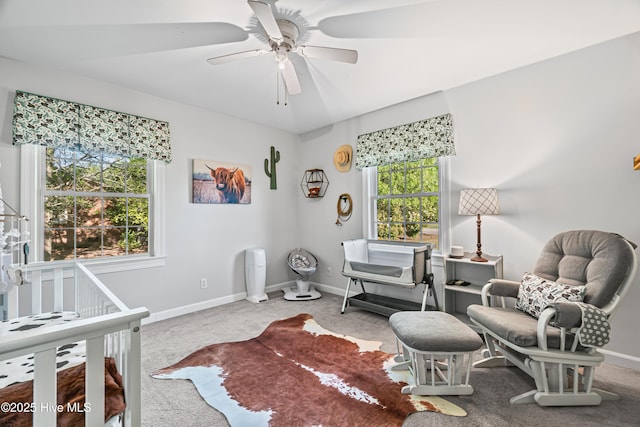 1401 W Queen St, Edenton, NC 27932 - carpeted bedroom with baseboards and a ceiling fan