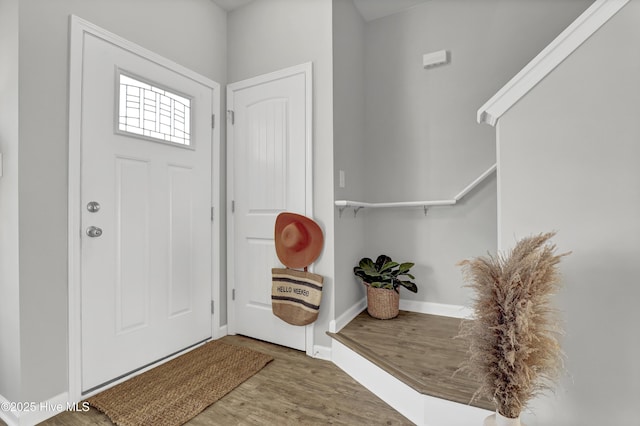 141 Beacon Woods Dr, Holly Ridge, NC 28445 - entryway with wood finished floors and baseboards