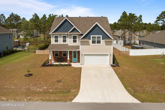 153 Ballantine Grove Ln, Newport, NC 28570 - craftsman inspired home featuring a porch, concrete driveway, a garage, and roof with shingles