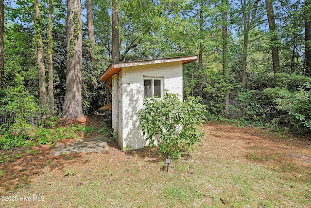 view of shed
