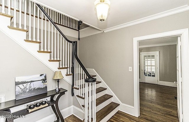300 Moye Ave NW, Wilson, NC 27893 - staircase with wood finished floors and ornamental molding