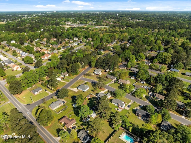 aerial view with a residential view
