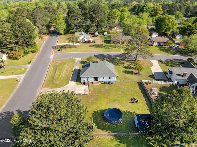 drone / aerial view with a residential view