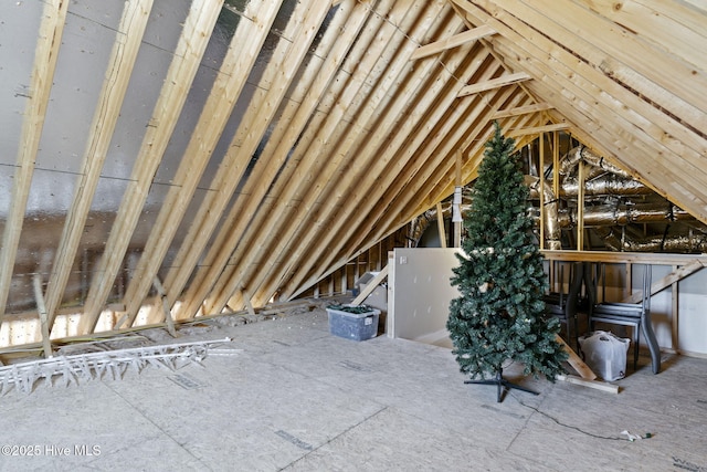 attic with an upstairs landing