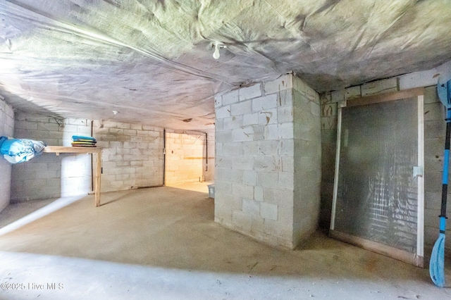 view of unfinished below grade area