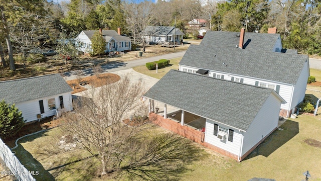 aerial view with a residential view