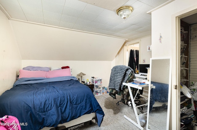 302 N Saratoga St, Stantonsburg, NC 27883 - bedroom featuring vaulted ceiling and carpet