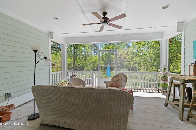 3981 Bay Colony Rd NE, Leland, NC 28451 - sunroom / solarium featuring ceiling fan