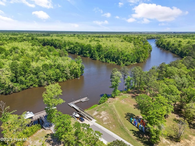 3981 Bay Colony Rd NE, Leland, NC 28451 - drone / aerial view of a nearby body of water and a heavily wooded area