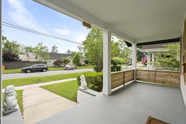 view of patio with a porch
