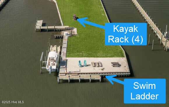 267 Live Oak Rd, Newport, NC 28570 - dock with a yard and a water view