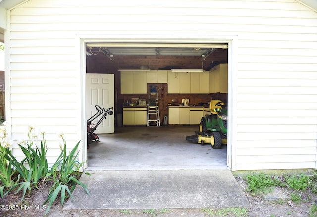 view of garage