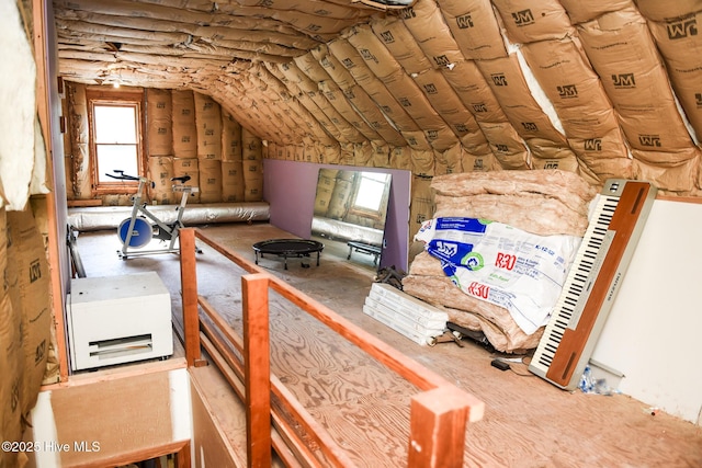 view of unfinished attic