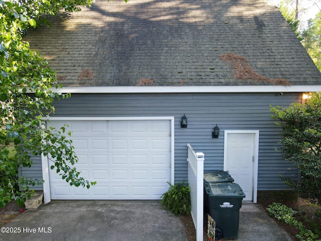 garage with driveway