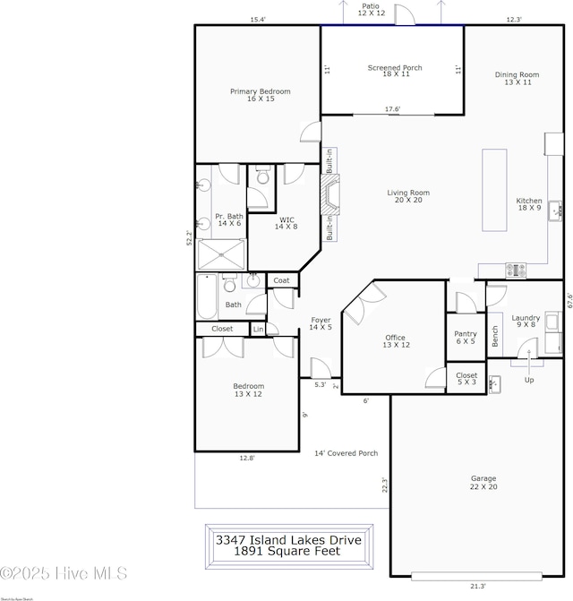3347 Island Lakes Dr, Oak Island, NC 28461 - floor plan