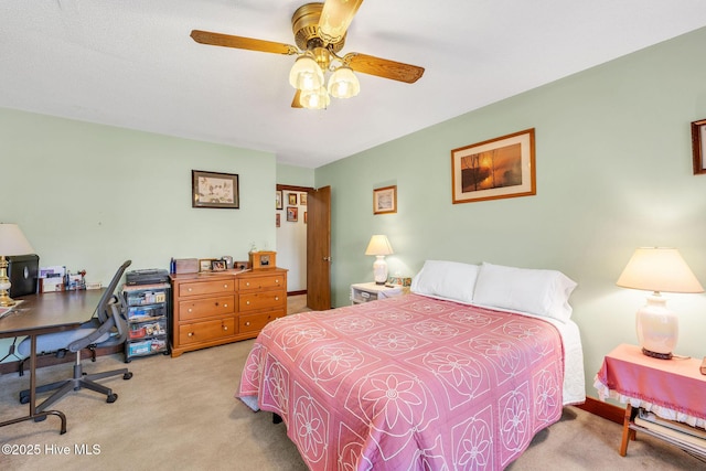 3421 Bethel Rd, Wilmington, NC 28409 - bedroom with carpet and a ceiling fan
