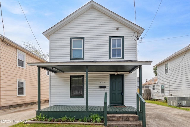 802 2nd St, Elizabeth City, NC 27909 - view of front facade featuring a porch and cooling unit