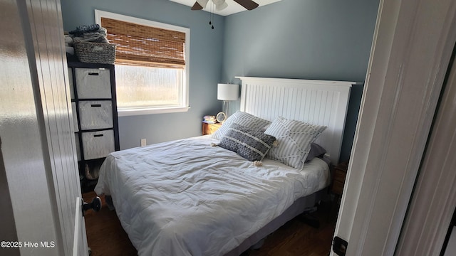 bedroom with wood finished floors