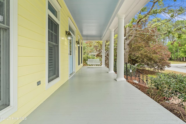 view of patio with a porch