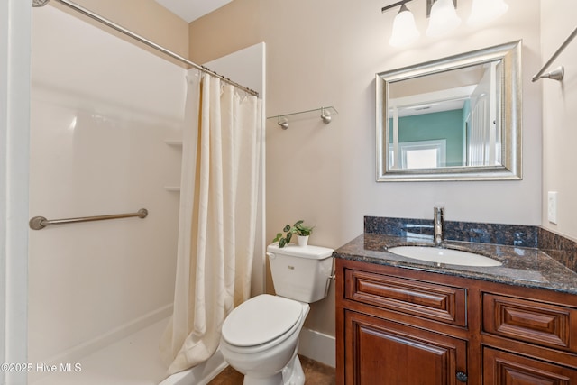 1605 Mackerel Ln Unit 2, Carolina Beach, NC 28428 - full bath with vanity, toilet, and a shower with curtain