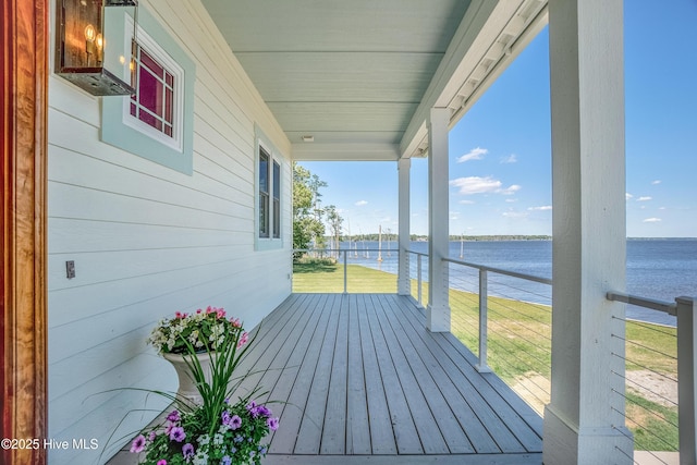 333 N Island Xing, Edenton, NC 27932 - wooden terrace with a lawn and a water view