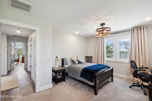 333 N Island Xing, Edenton, NC 27932 - bedroom with recessed lighting, visible vents, baseboards, and light colored carpet