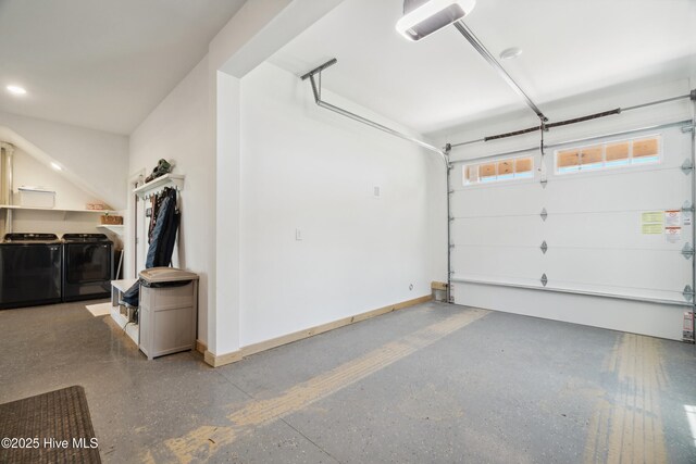 333 N Island Xing, Edenton, NC 27932 - garage with washing machine and clothes dryer and baseboards