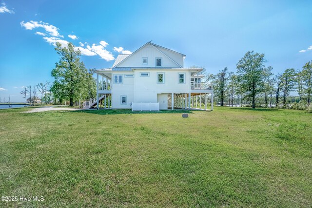 333 N Island Xing, Edenton, NC 27932 - rear view of house with a lawn and stairs