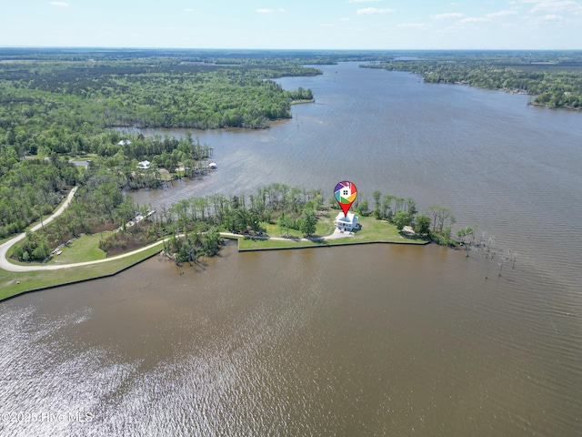 333 N Island Xing, Edenton, NC 27932 - aerial view with a wooded view and a water view