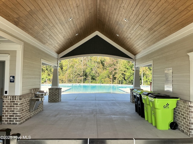 outdoor pool featuring a patio area