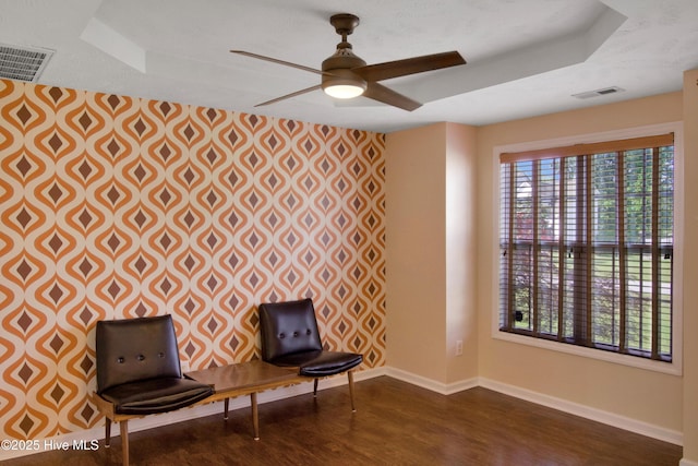 214 Target Ln, Hubert, NC 28539 - unfurnished room featuring baseboards, dark wood-style flooring, plenty of natural light, and ceiling fan