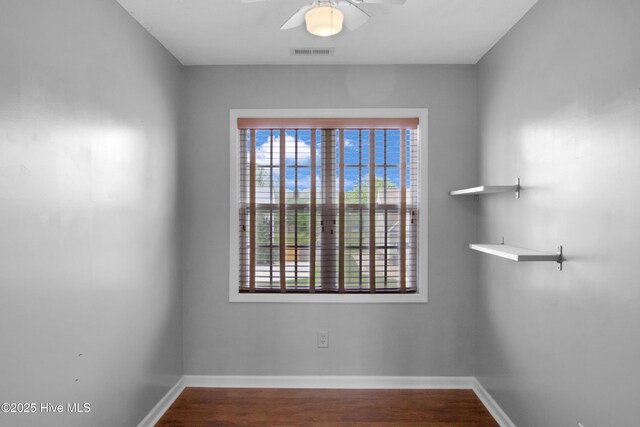 214 Target Ln, Hubert, NC 28539 - walk in closet featuring a ceiling fan and wood finished floors