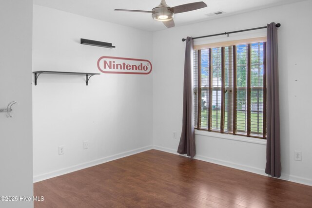 214 Target Ln, Hubert, NC 28539 - empty room with ceiling fan, wood finished floors, and baseboards