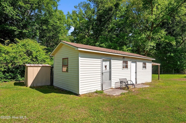 view of shed