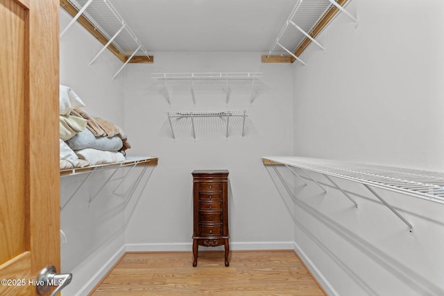 spacious closet featuring wood finished floors