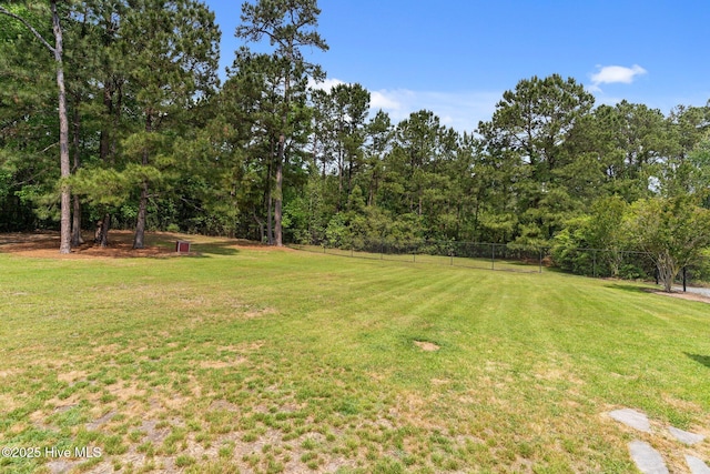 view of yard featuring fence