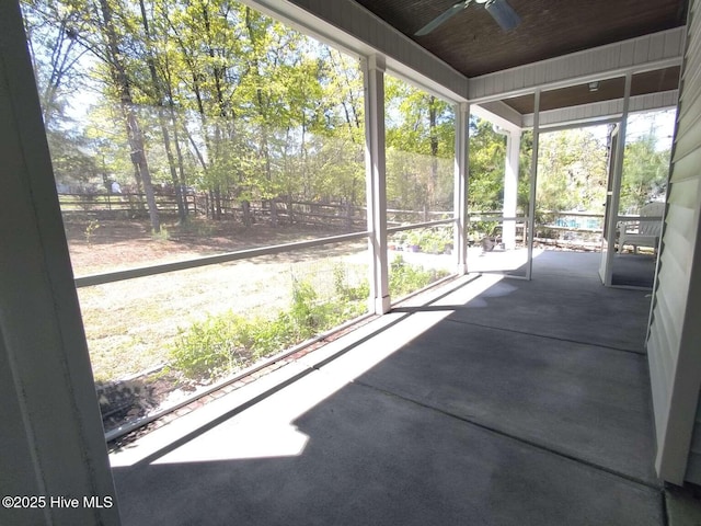 112 Schever Rd, West End, NC 27376 - unfurnished sunroom with a ceiling fan
