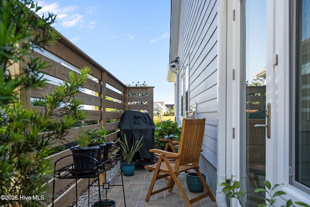 view of patio featuring grilling area