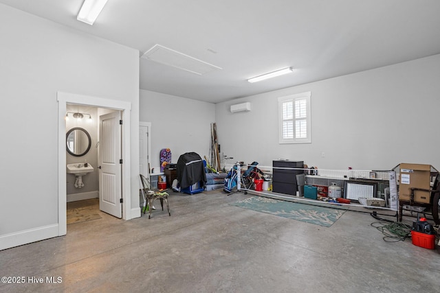 6460 Carrick Bend Trl SW, Ocean Isle Beach, NC 28469 - garage with a wall unit AC and baseboards