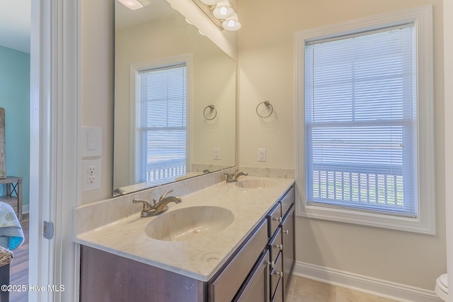 210 Gysgt Dw Boatman Dr Unit 1, North Topsail Beach, NC 28460 - full bathroom with baseboards and double vanity