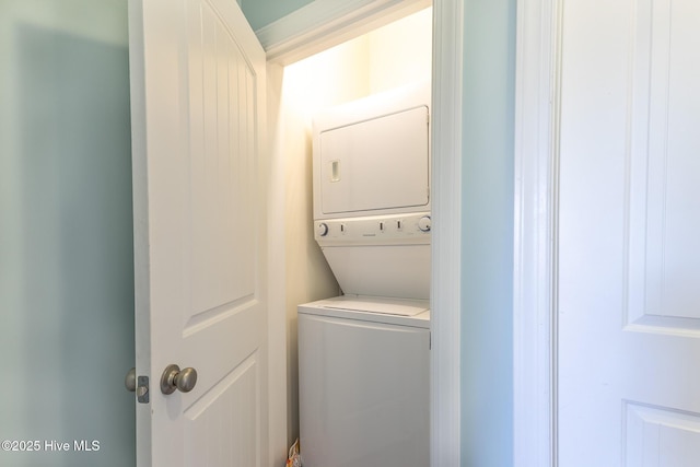 210 Gysgt Dw Boatman Dr Unit 1, North Topsail Beach, NC 28460 - laundry room featuring stacked washer and clothes dryer
