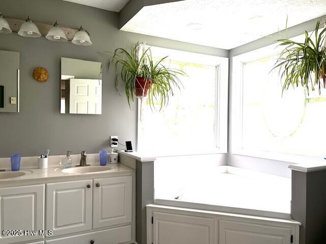 full bath featuring double vanity and a sink