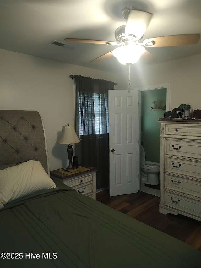 1714 Dillahunt St, New Bern, NC 28560 - bedroom featuring dark wood finished floors and ceiling fan