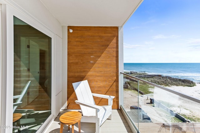 balcony with a water view