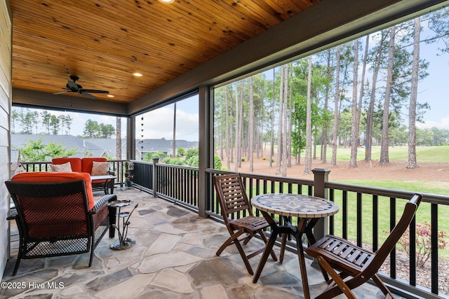 100 Holly Springs Ct, Southern Pines, NC 28387 - sunroom / solarium featuring ceiling fan