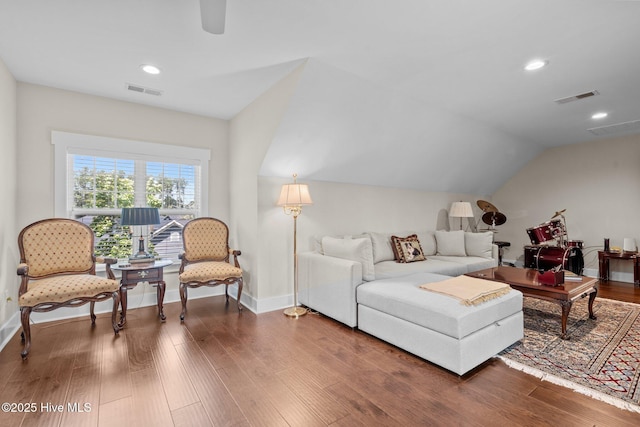 100 Holly Springs Ct, Southern Pines, NC 28387 - living area with visible vents, wood finished floors, and baseboards