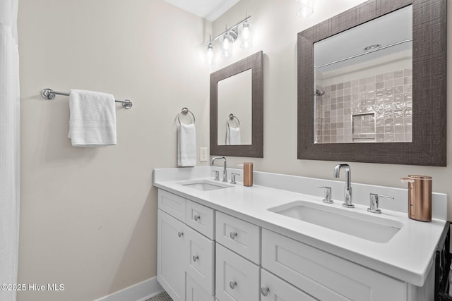 100 Holly Springs Ct, Southern Pines, NC 28387 - full bath with walk in shower, double vanity, and a sink