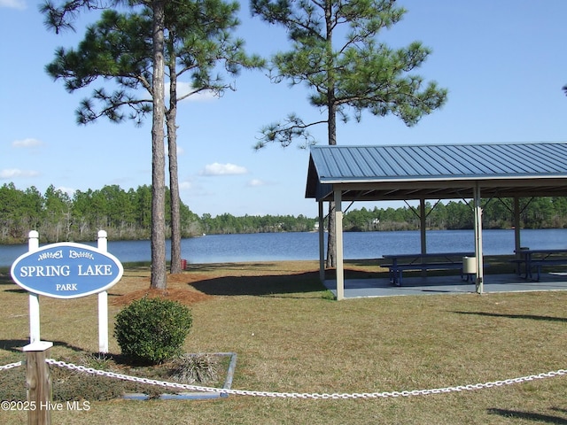 197 Cherry Rd, Southport, NC 28461 - view of property's community with a gazebo, a yard, and a water view